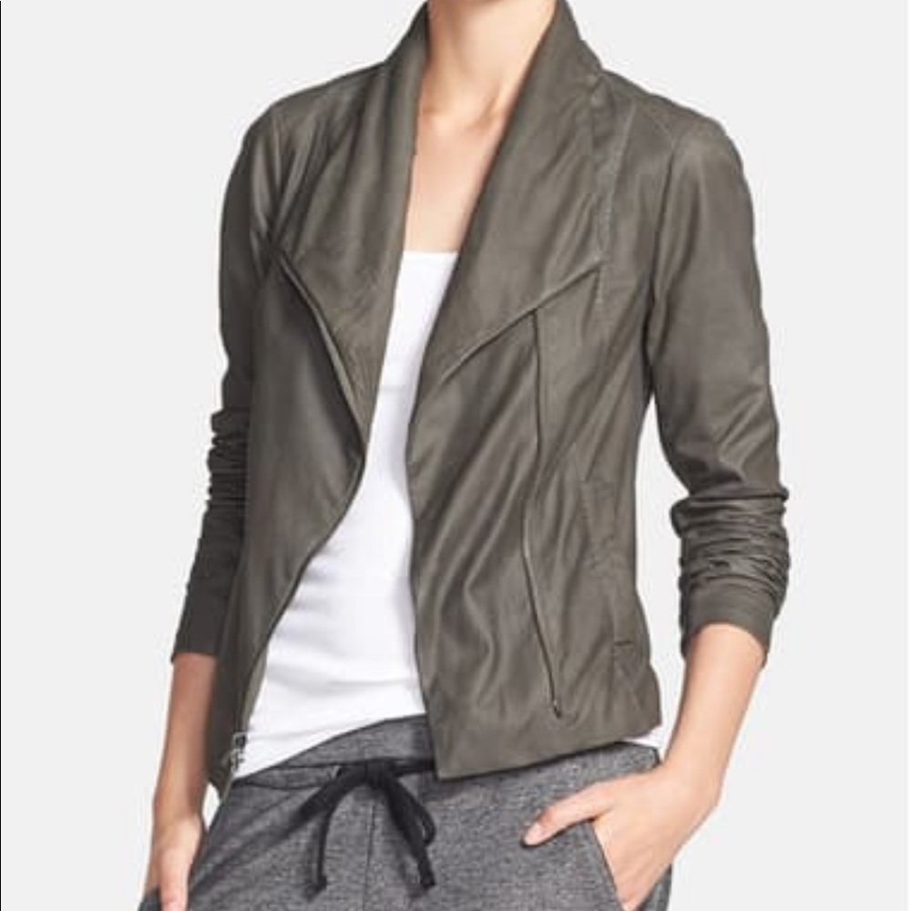 Vince leather scuba jacket